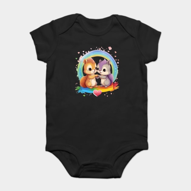 Valentine Squirrel Baby Bodysuit by animegirlnft